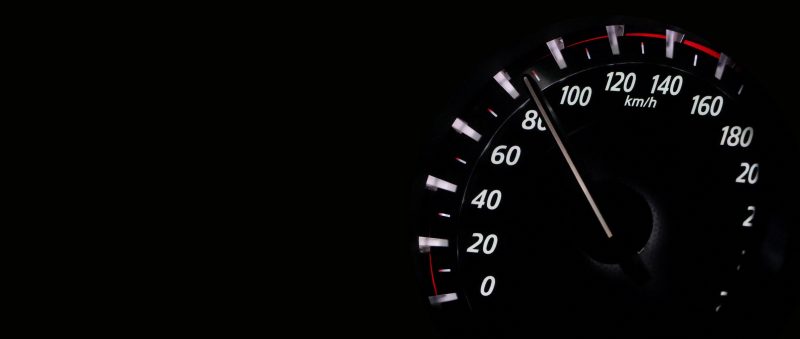 A car speedometer